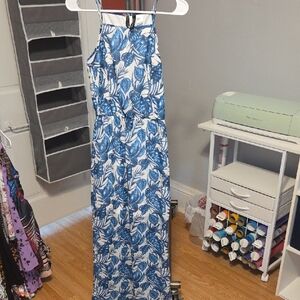 H&M Blue and White Floral Dress